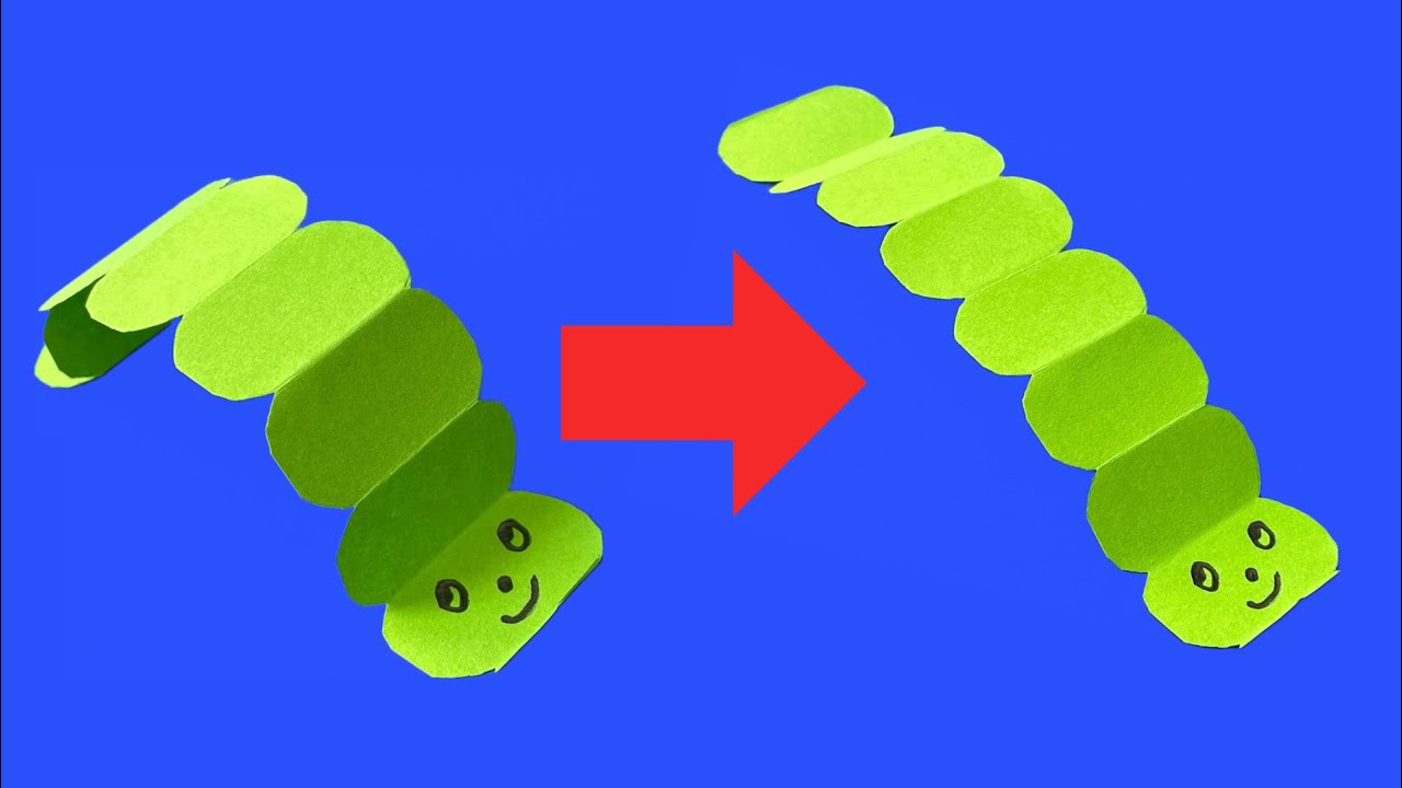 Caterpillar Folding | How to Fold a Paper Caterpillar that Crawls | Paper crafts for kids