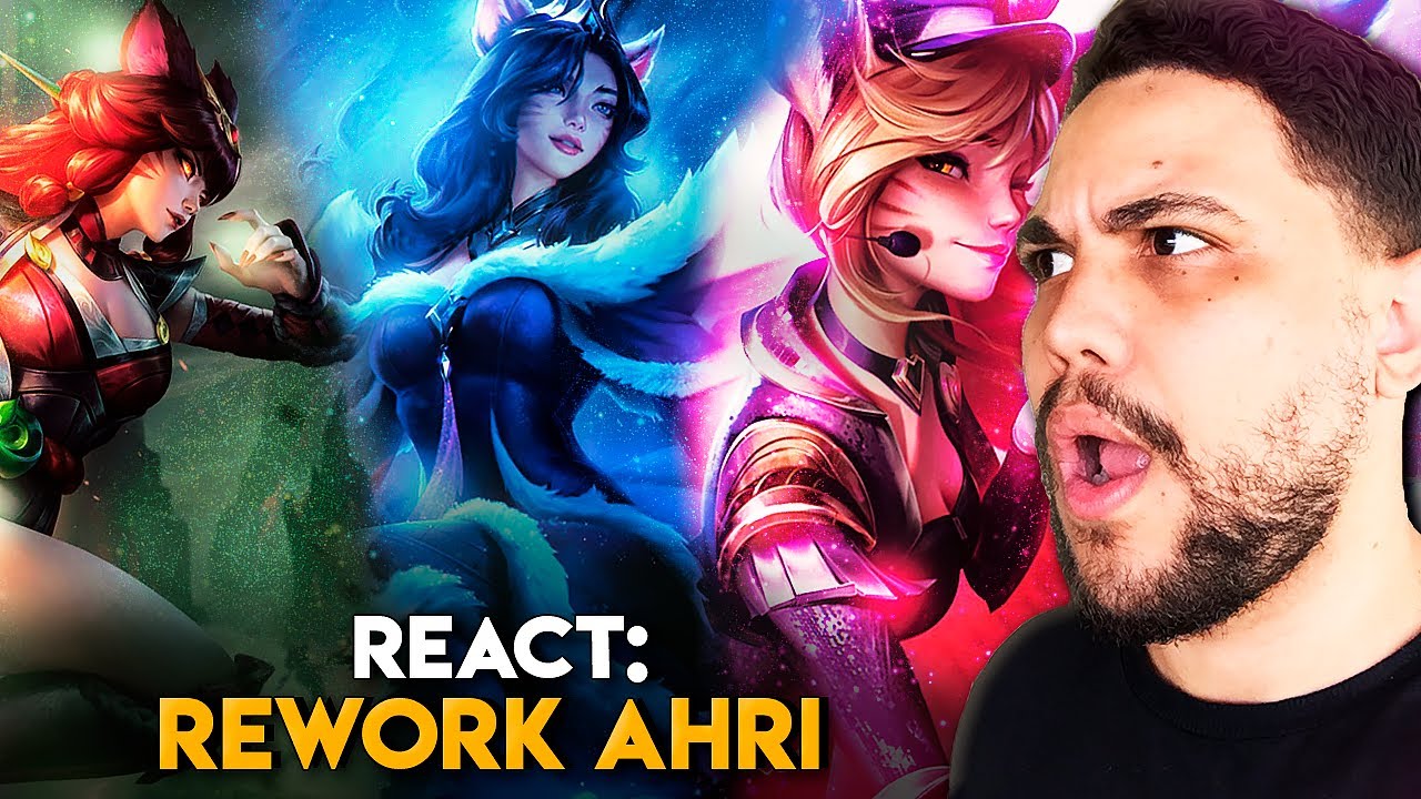 REACT: NOVO REWORK VISUAL DA AHRI (SKINS E SPLASH ARTS) | LEAGUE OF LEGENDS | LOL
