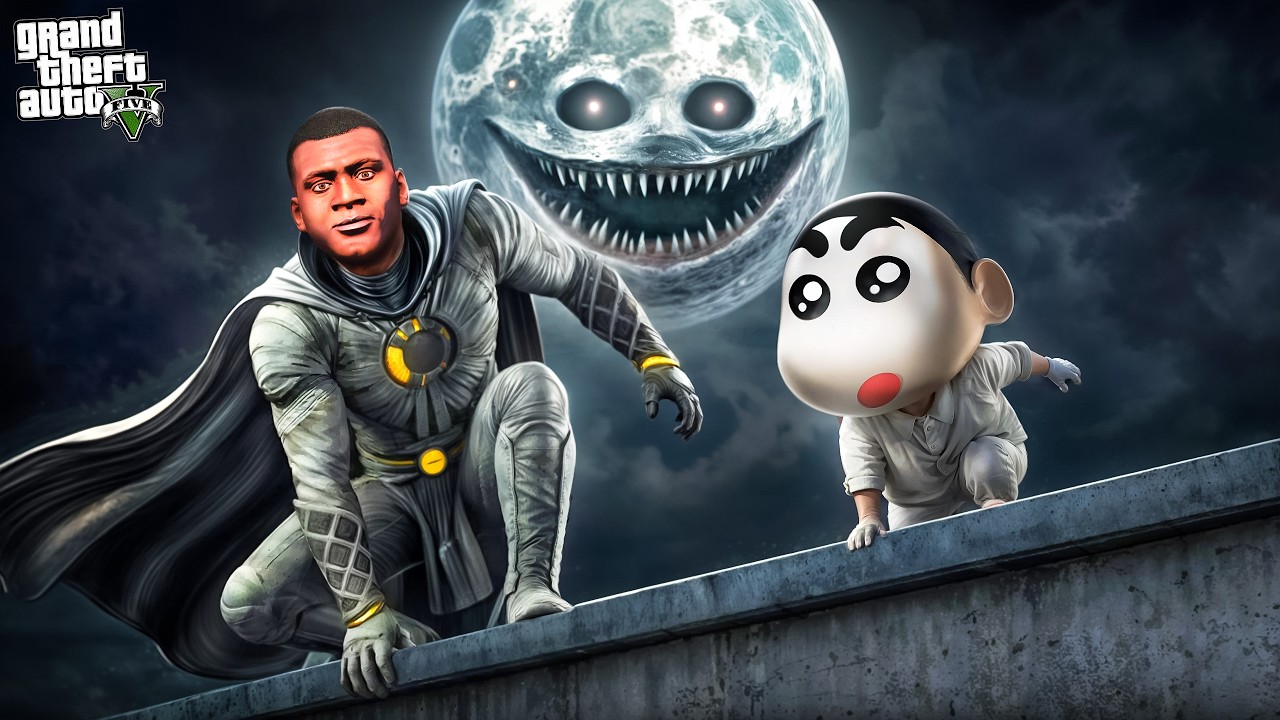 Franklin & Shinchan Find a Strange Moon and Become MOON KNIGHT! 🌙😱 | GTA 5 Malayalam