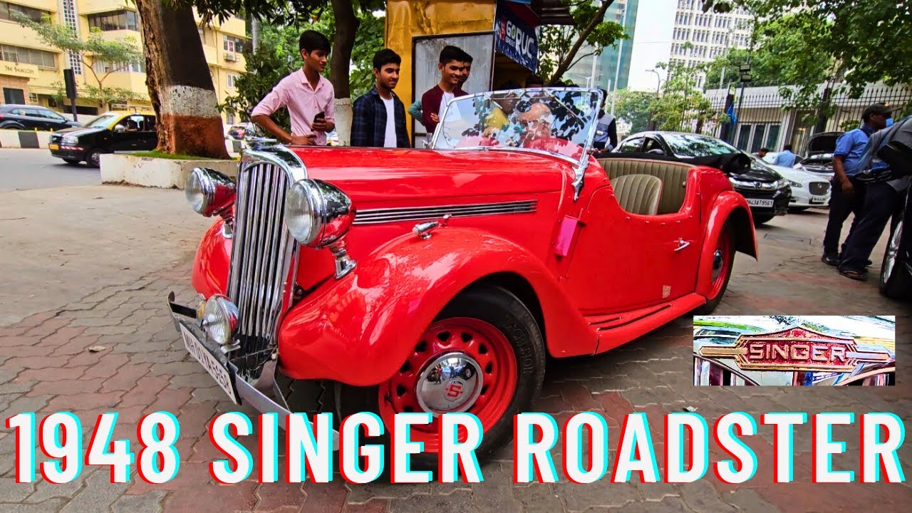 Singer Roadster 1948 - Red Vintage Car, Classic Car - Car Spotting - #classiccars #singerroadster