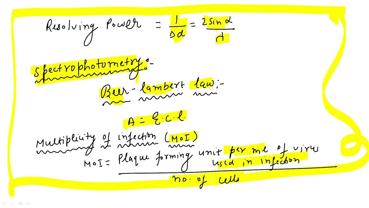 MICROBIOLOGY IMP FORMULAS IIT JAM BIOTECHNOLOGY 2026