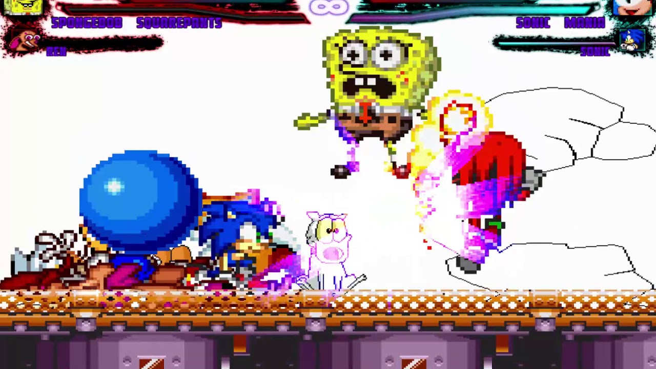 Mugen Request Spongebob (Christian Núñez), Ren Stimpy, Rocko vs Sonic Mania, Sonic, Tails, Knuckles