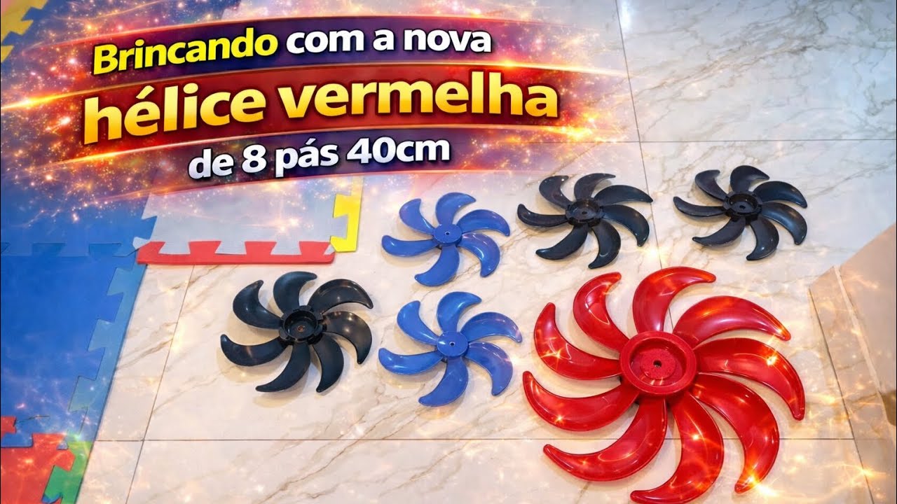 Nova hélice vermelha 8 pás 40cm #ventilador #helices #ventiladores 