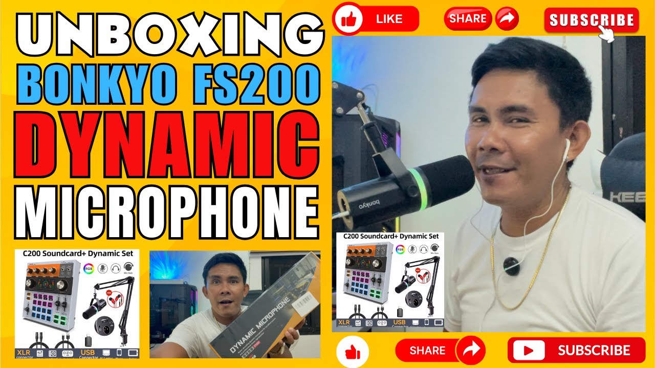 UNBOXING BONKYO FS200 DYNAMIC MIC 🎤 | Budget Beast Mic para sa Content Creators! #unboxing #rickztv