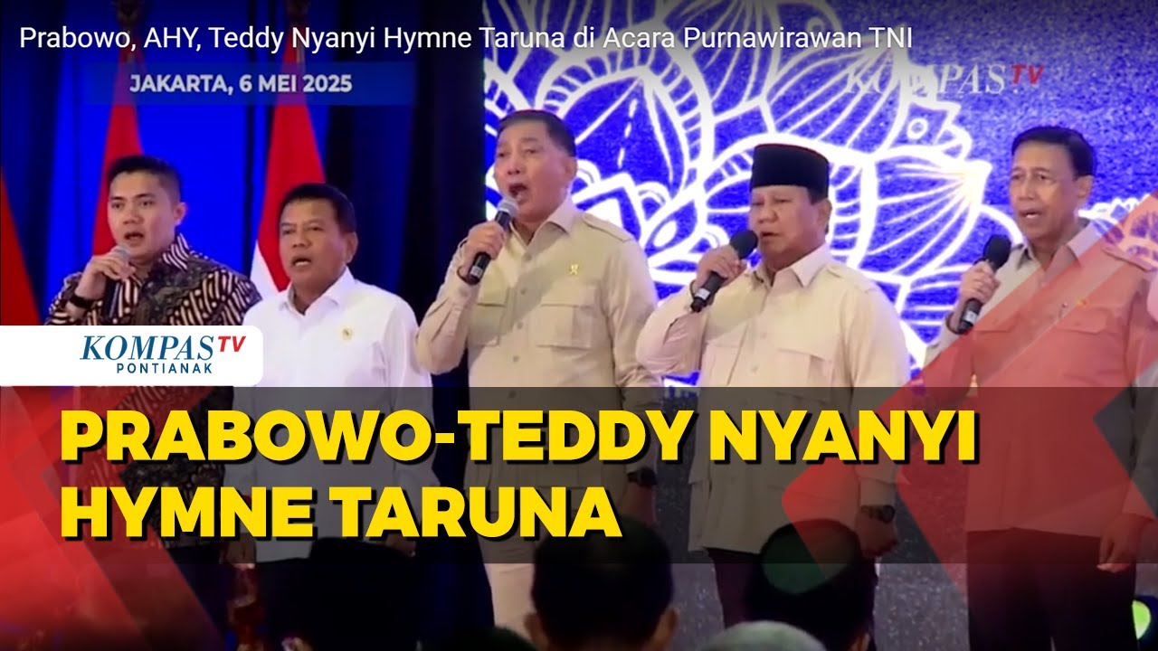 Pada Acara Purnawirawan TNI, Prabowo, AHY, Hingga Teddy Nyanyi Hymne Taruna