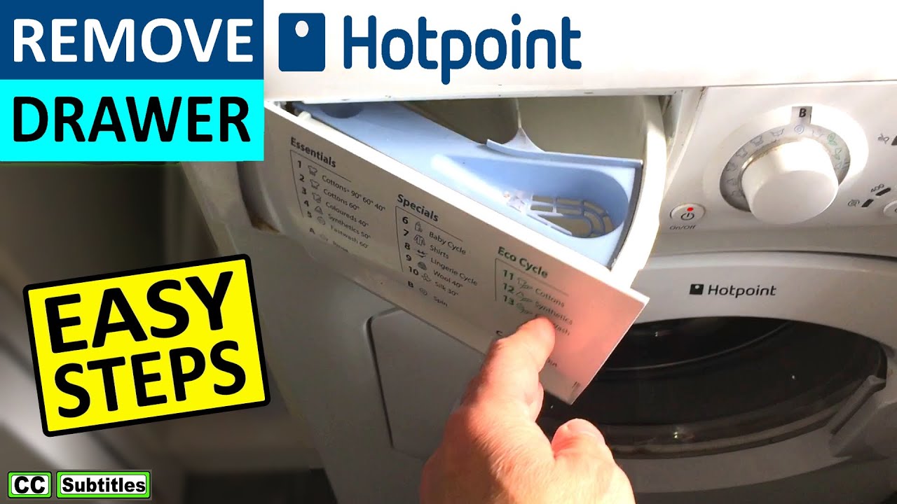 How to remove dispenser drawer from Hotpoint Washing Machine
