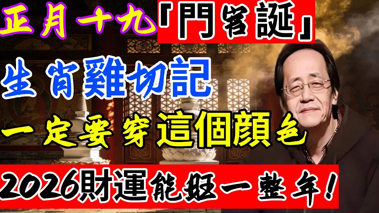 正月十九「門官誕」，生肖雞一定要穿這個顔色，2026才會一順百順！#正月十九#門官誕#年封口#2026生肖運勢#生肖雞#丙午年開運