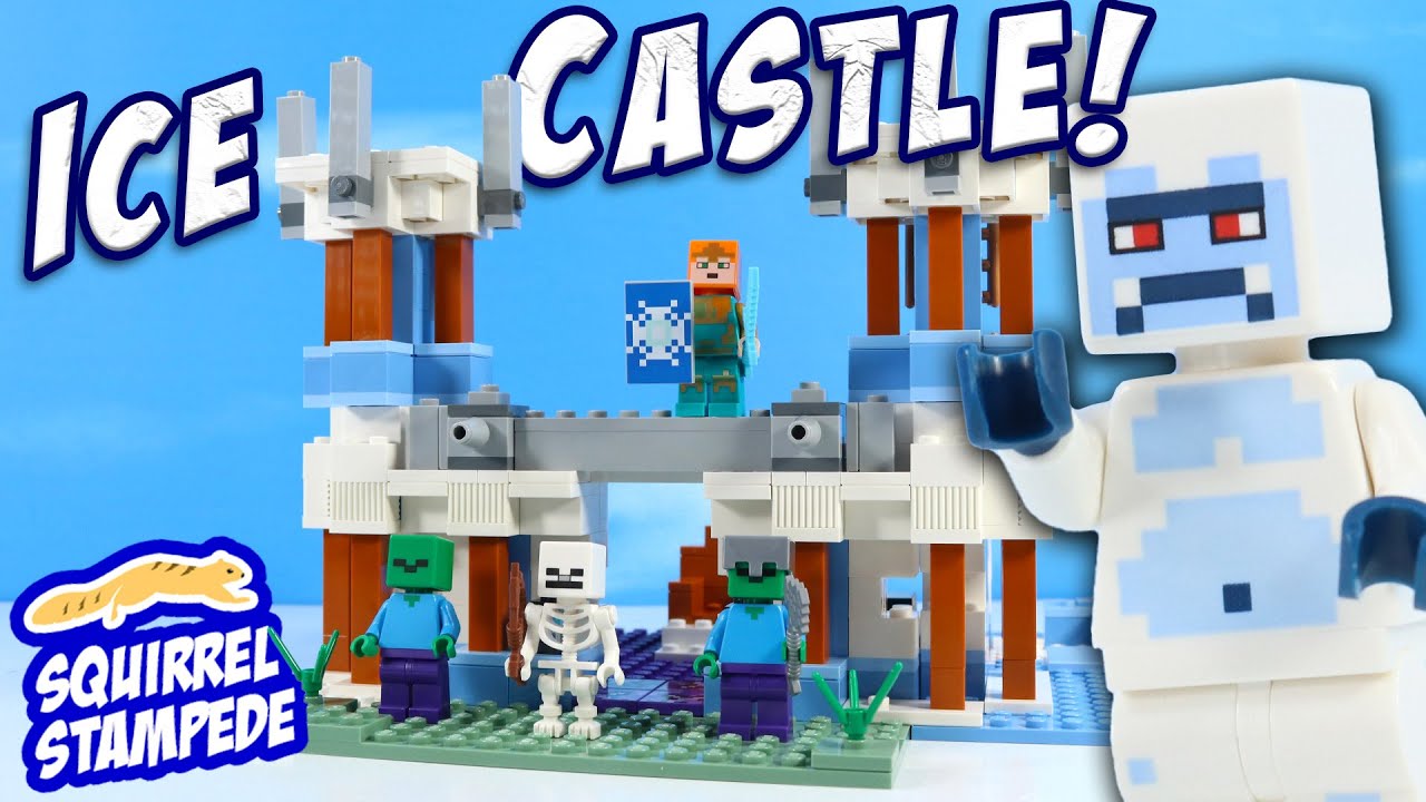 LEGO Minecraft The Ice Castle Set 21186 Speed Build Review with Yeti Mob!