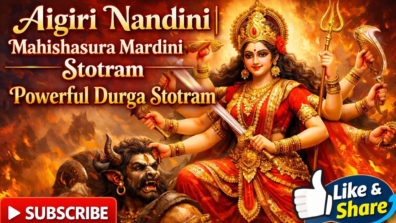 Aigiri Nandini | Mahishasura Mardini Stotram | Powerful Durga Stotram | Jai Mata Di @ VedaAmrit 