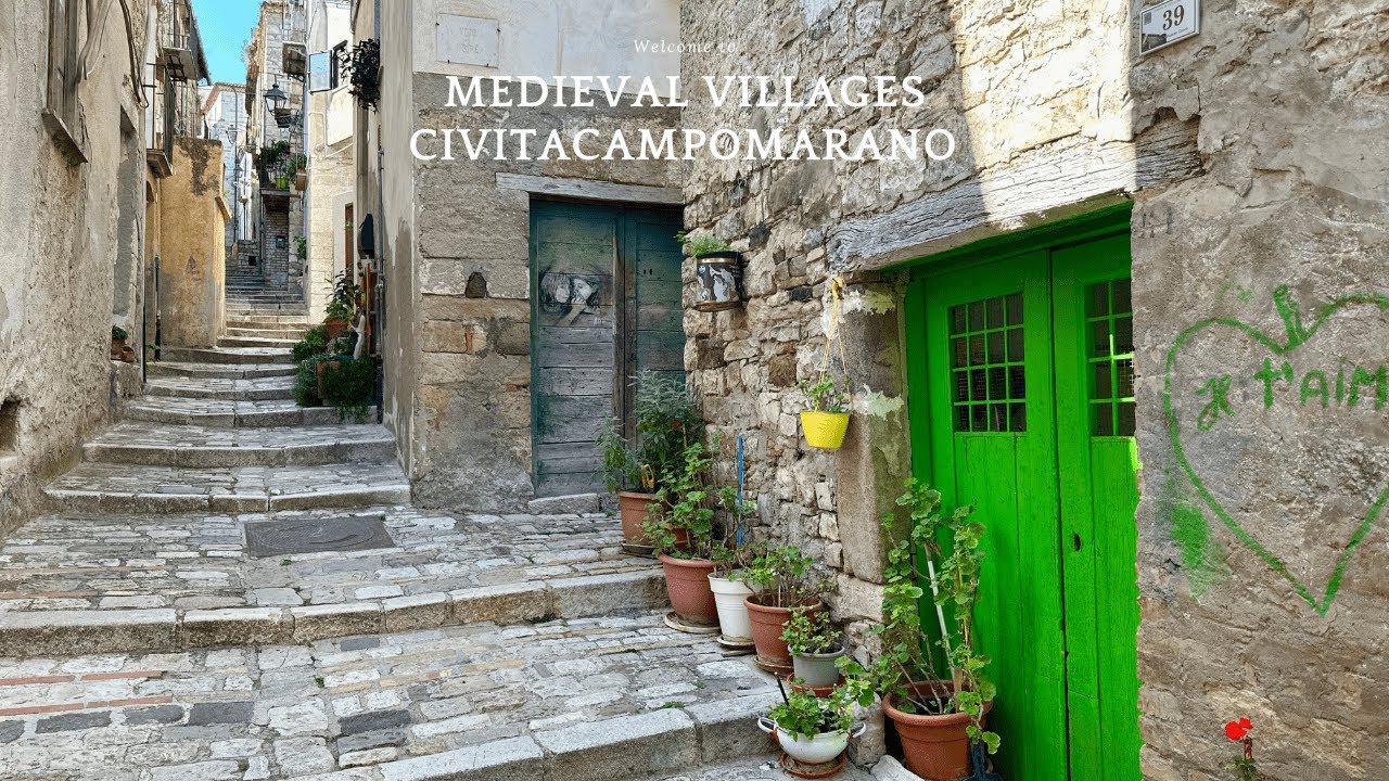 THE MEDIEVAL VILLAGES / VISIT TO THE CASTLE / WALKING TOUR 4K / CIVITACAMPOMARANO-MOLISE/ 👍ADVISED