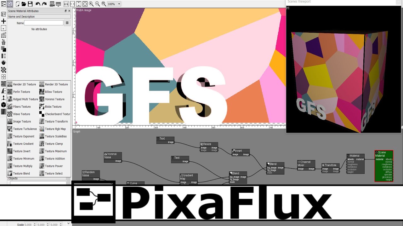 PixaFlux -- Unique, Powerful and Free Graphic Tool