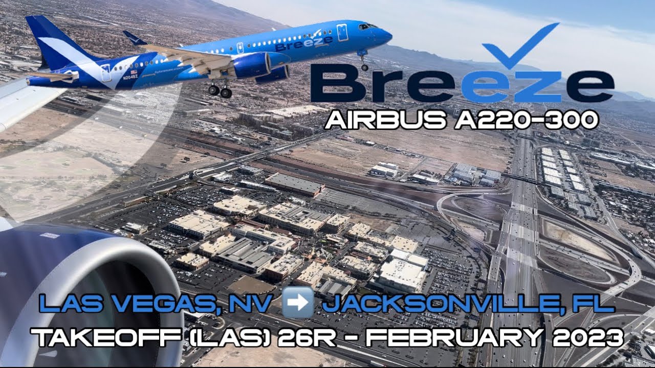 Breeze Airways - Las Vegas, NV to Jacksonville, FL - Airbus A220-300 - February 2023
