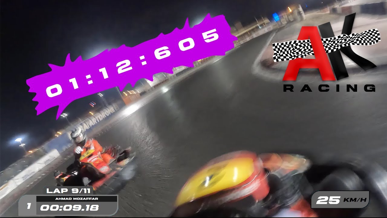Go Kart Session Overtakes, Slipstream, Spin, Big Crash & More Around Dubai Kartdrome Outdoor Circuit