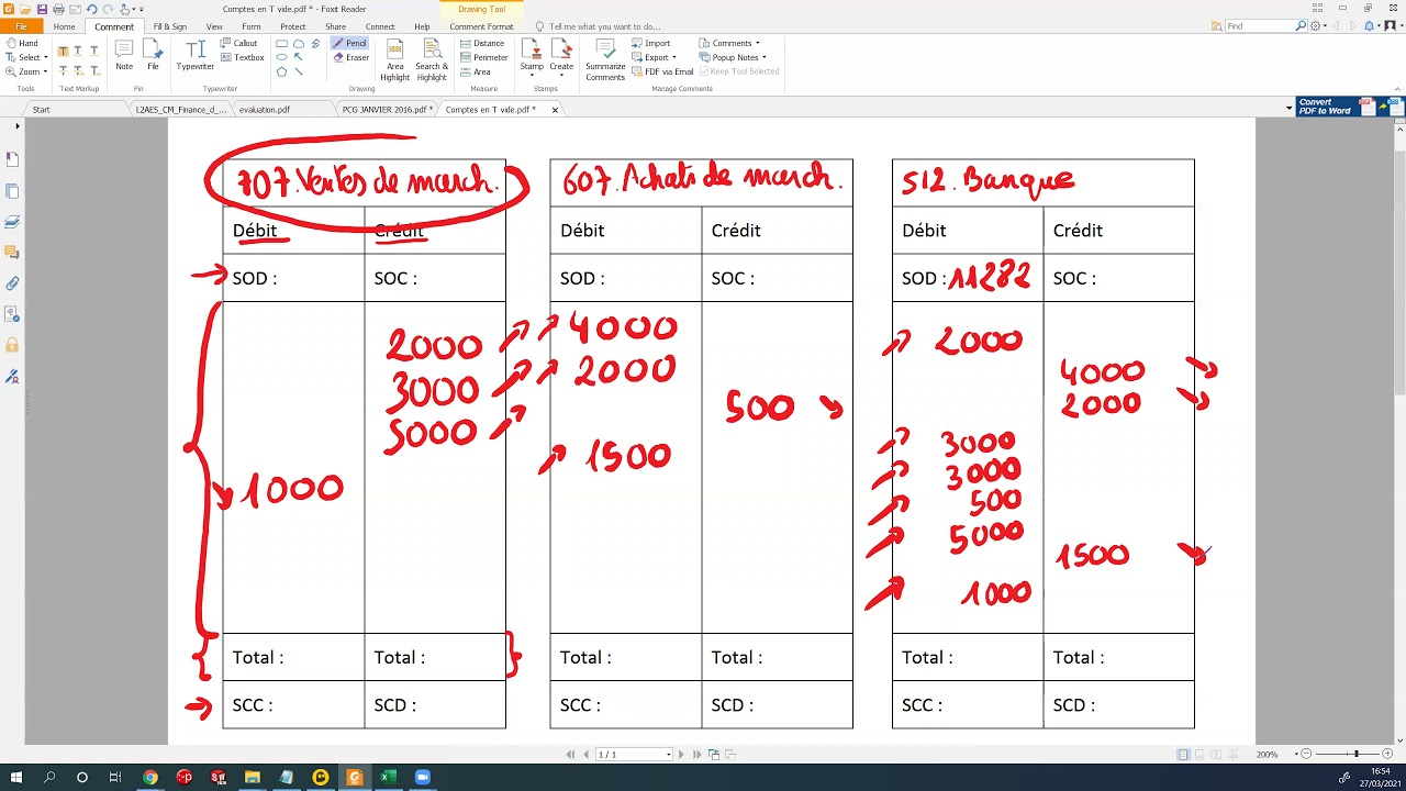 [L1] Comptabilit&eacute; financi&egrave;re -  Les comptes en T