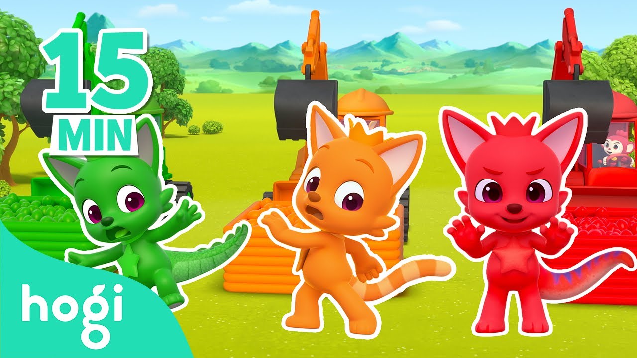Dig, Dig! Where is My Tail? 🔍 🥚 🦖｜15 min｜Compilation｜Learn Color for Kids｜Hogi Colors｜Hogi Pinkfong