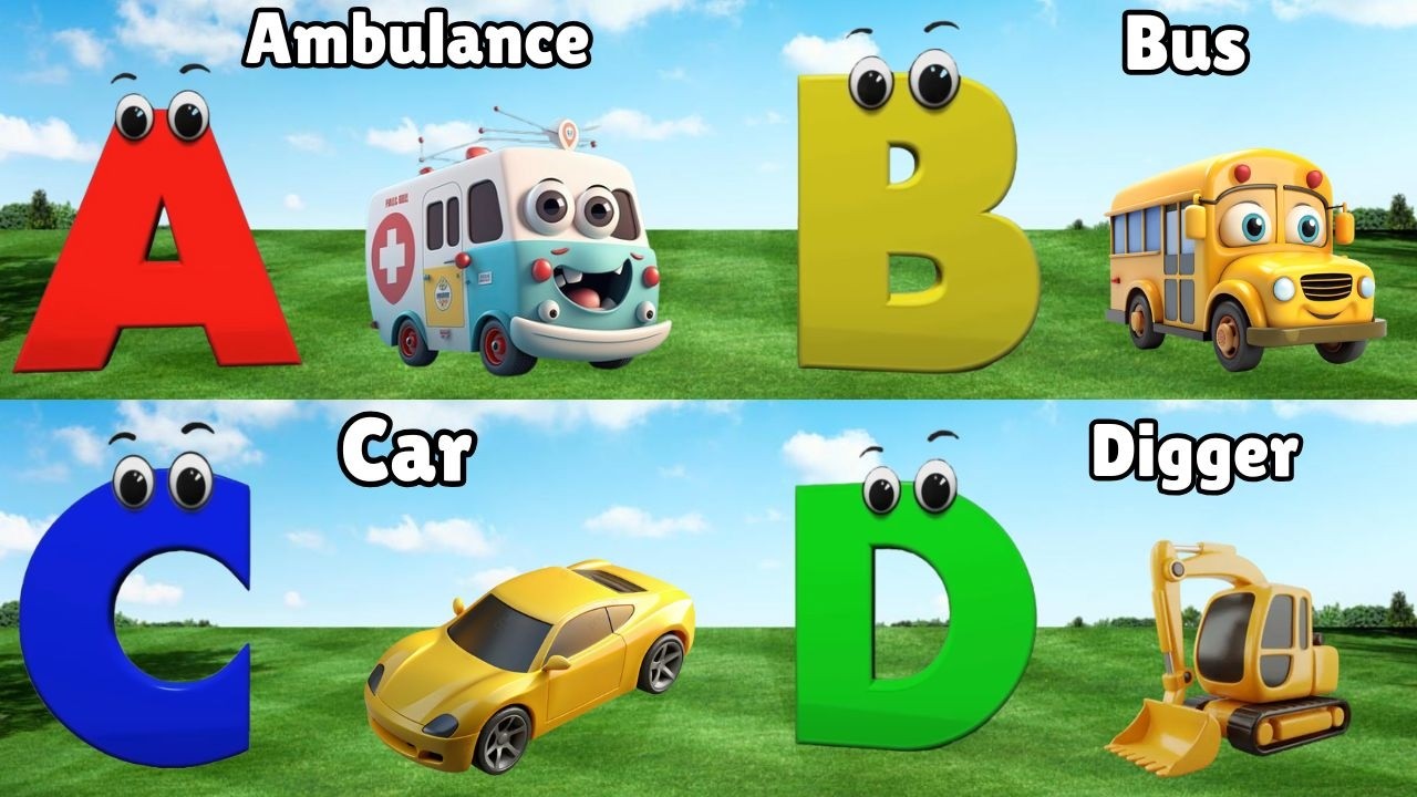 ABC Song Phonics, Transportation Song, ABC Song, Alphabet Educational Song A to Z for kids