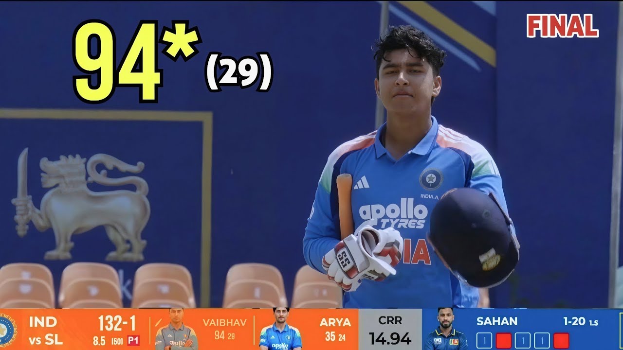 Vaibhav Suryavanshi batting Highlights Today IND A vs SL A Final Match, Today Match Highlights