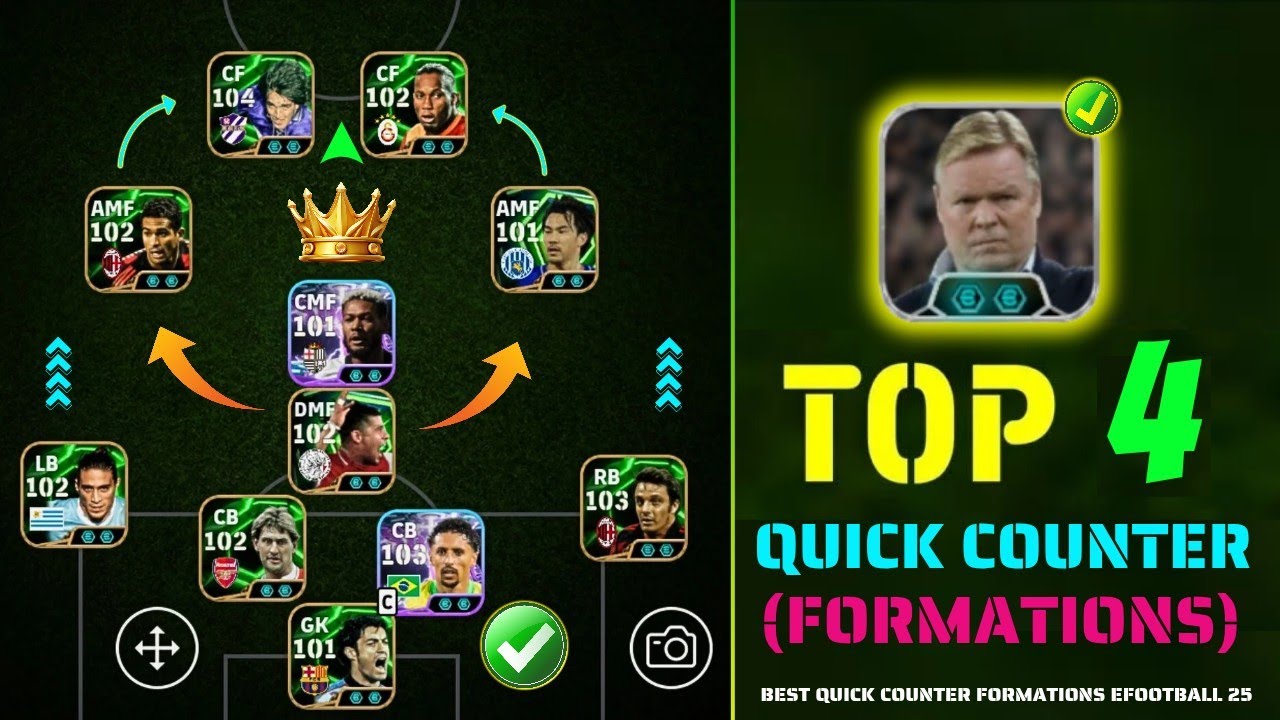 Топ-4 быстрых контратак: лучшая тактика eFootball 2026 V5.2.0🔥 | Рональд Куман: новые тактики быс...