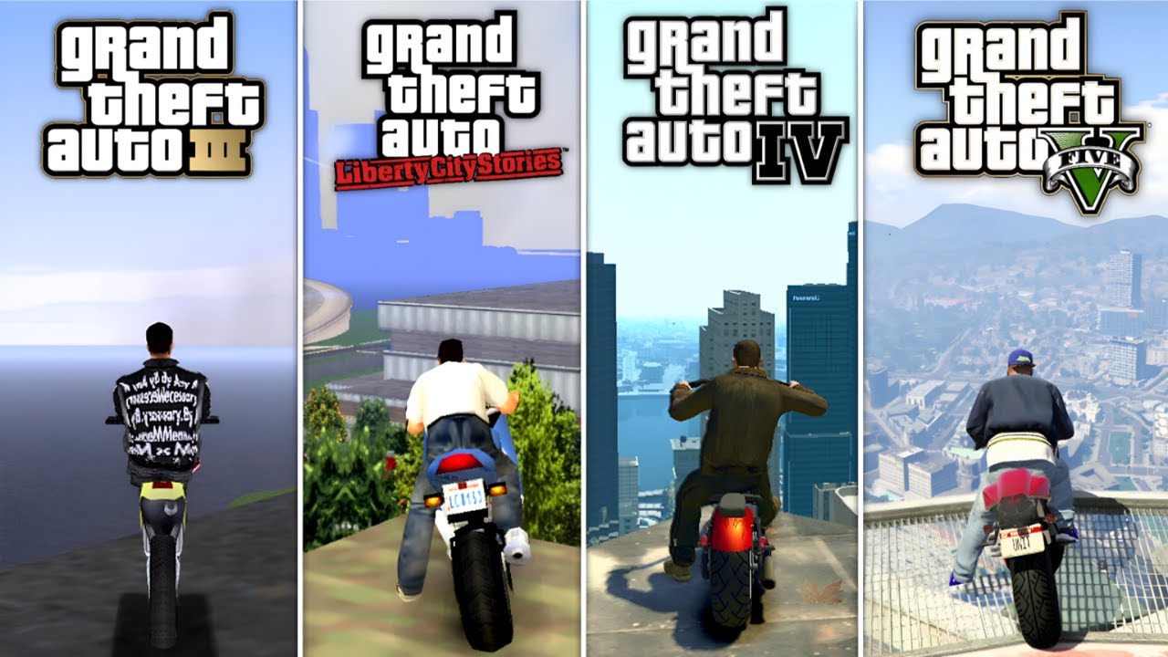 Jumping from the Highest Point by Bike in GTA Games (GTA 3 → GTA 5)