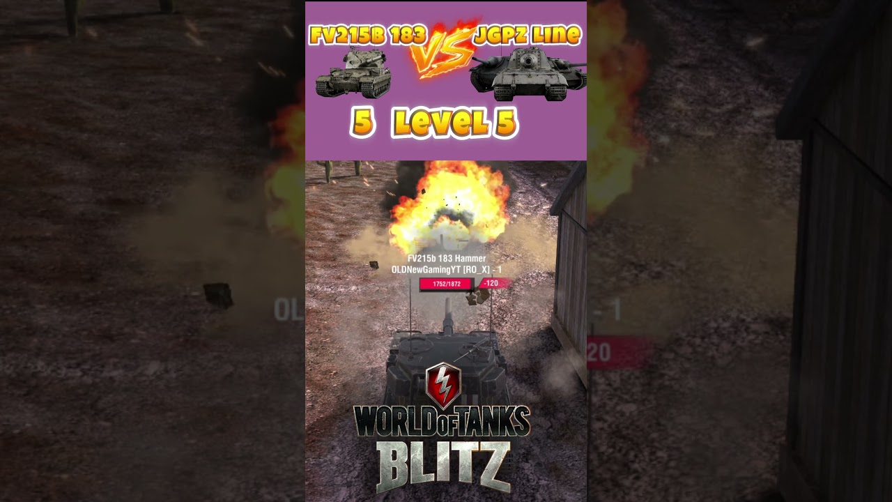FV 215B 183 VS JGPZ E 100 line in wot blitz  