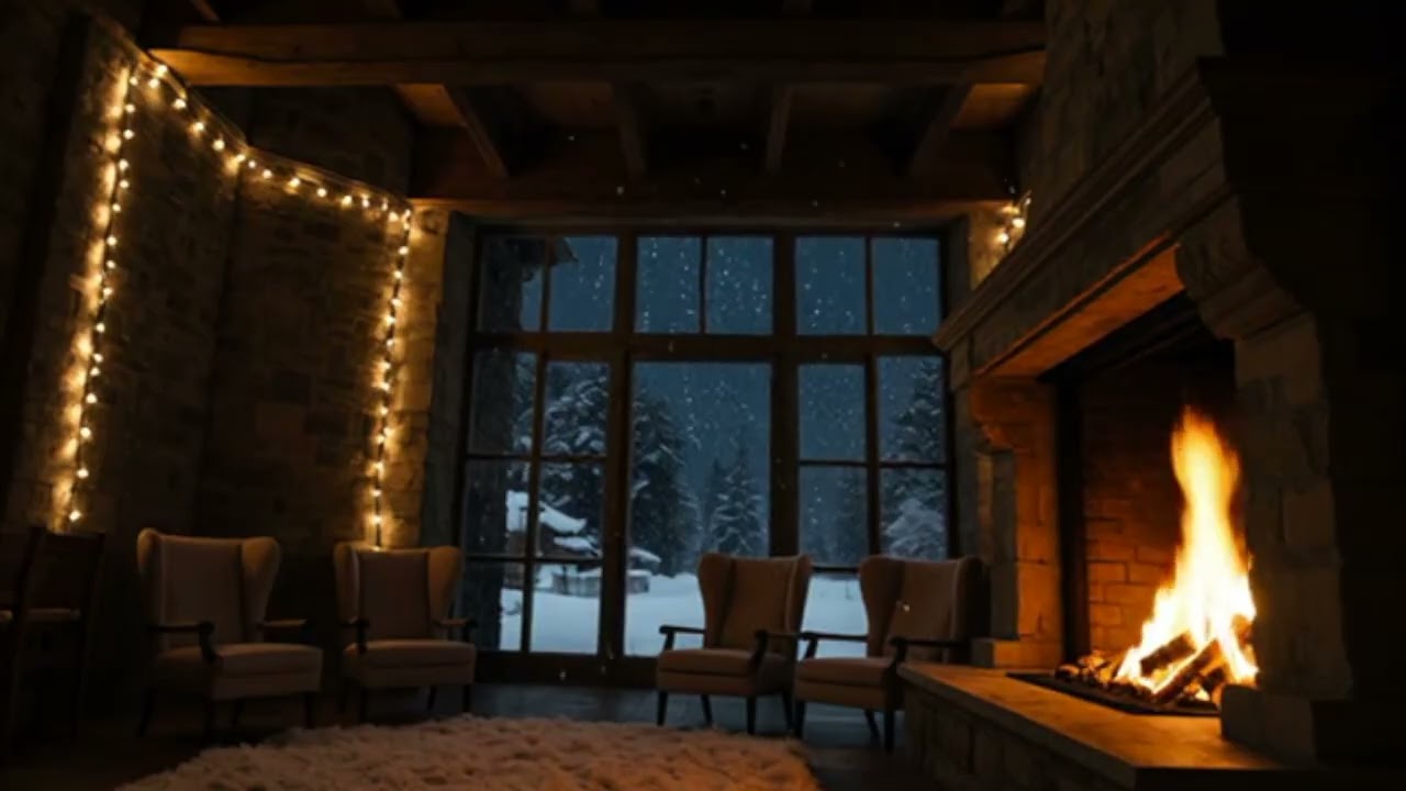 Crackling Fireplace in a Manor-Style Castle Cozy & Relaxing Ambience 🔥