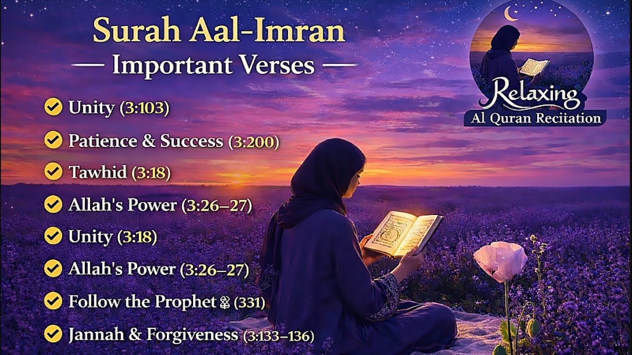 Surah Aal- Imran Full Recitation | Most relaxing & heart soothing quran recitation |  peaceful Sleep