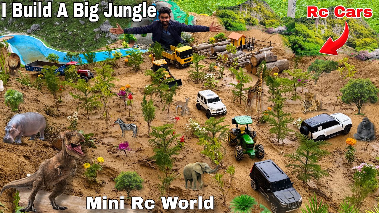 I Build a Jungle in mini city using Rc Tractor 🚜 Growing plants 🌱 using Truck &Jcb 😱@Aakash946 