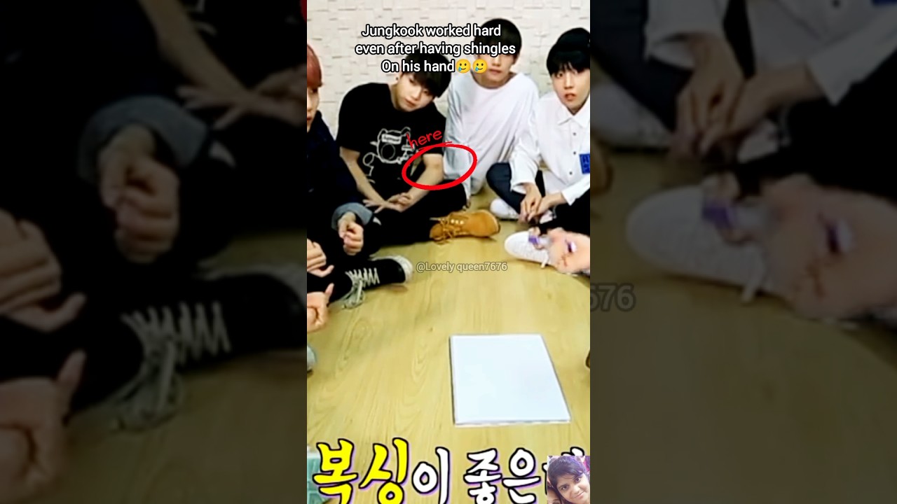 Jungkook worked hard even after having ringworm on his hand🥲🥲 