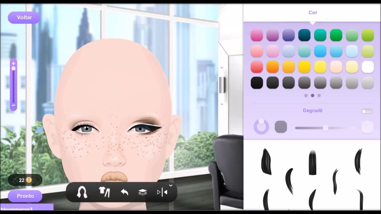 Tutorial de como fazer contornos de olhos de hair no stardoll