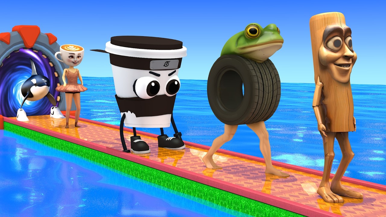 Long Slide Game With Cow Elephant Gorilla Hippopotamus Tiger 3d Animal Game Funny 3d Animals