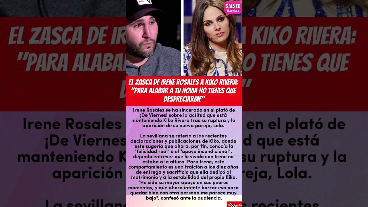 EL ZASCA DE IRENE ROSALES A KIKO RIVERA: 