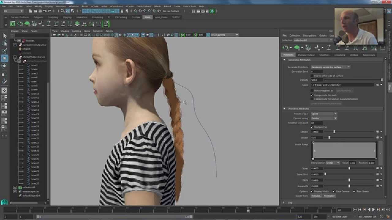 Maya Monday -XGen -  braided ponytail