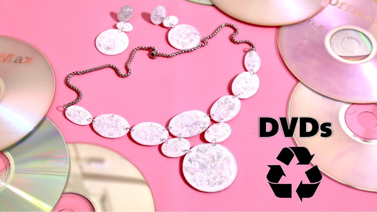 Как сделать колье с DVD 💿 Эффект опала
