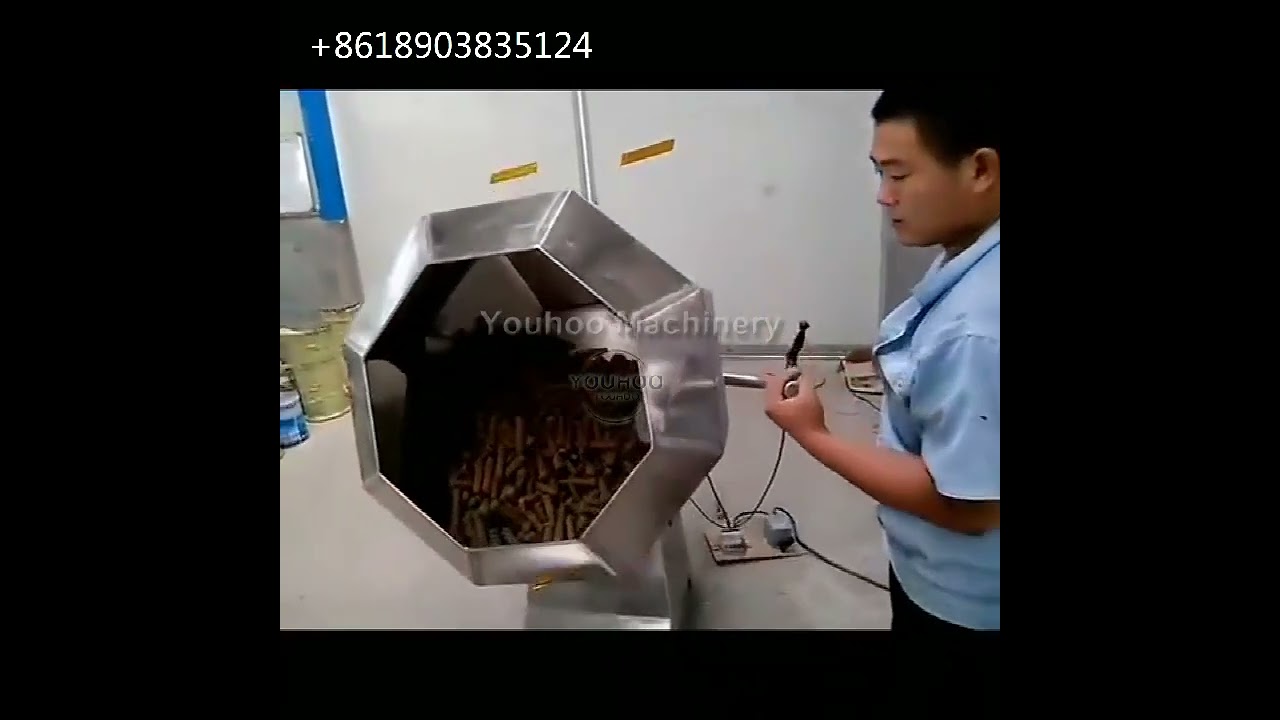 Auto snack seasoning machine dessert flavoring mixing sauce machine food coating machine drum type