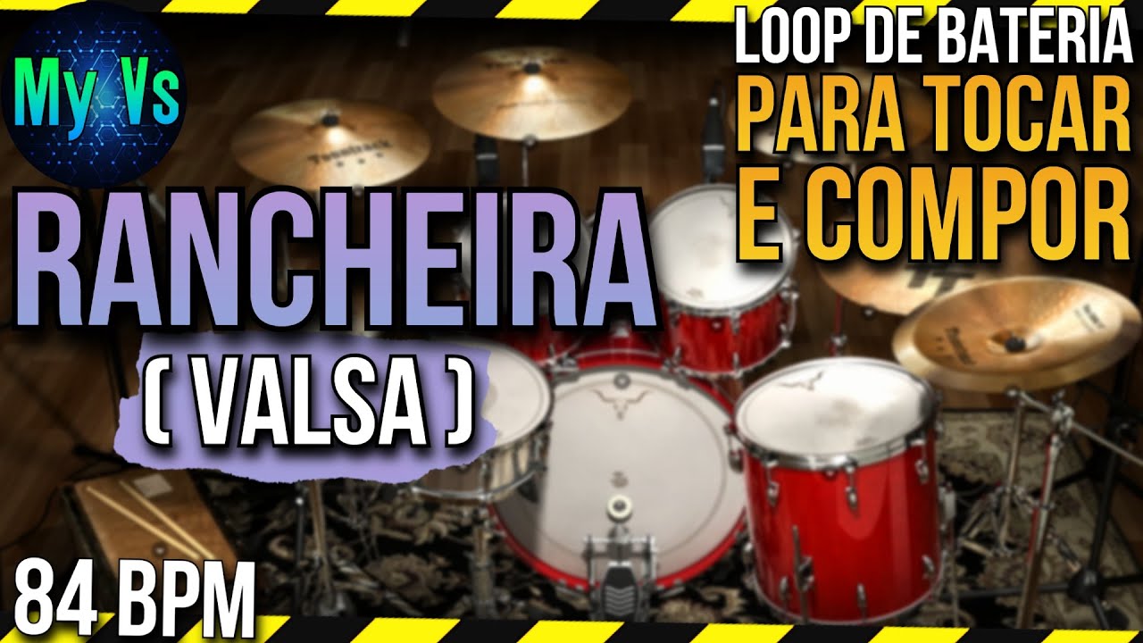 🥁 LOOP de Bateria RANCHEIRA VALSA para Tocar e Compor  | 84 bpm [Atrualizado]