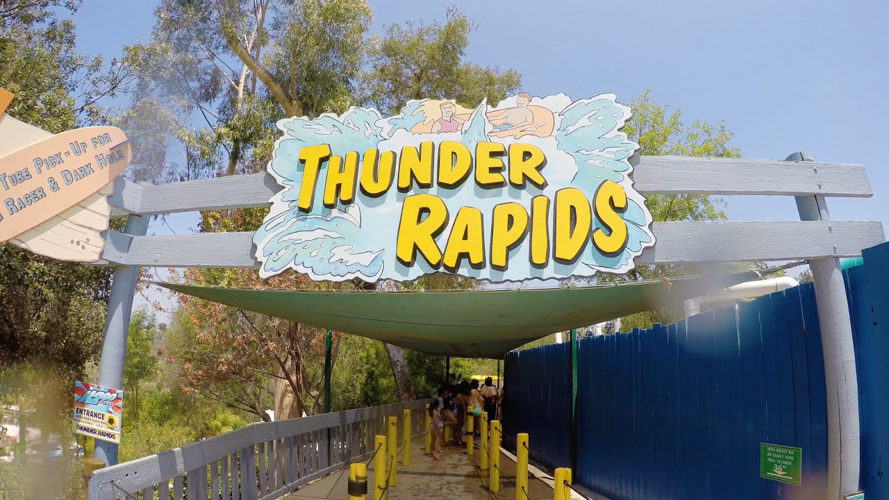 [4k] Thunder Rapids - Raging Waters Water Park (San Dimas, California)