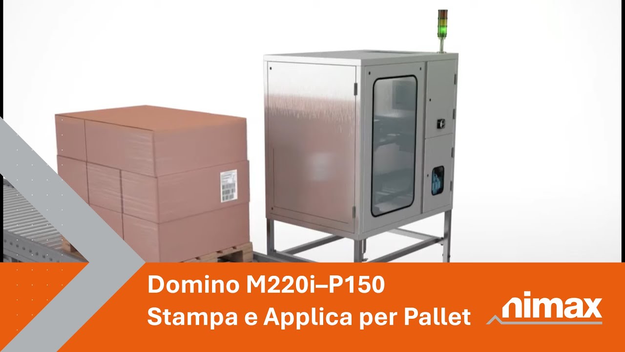 Nimax | Domino M220i–P150. Stampa e Applica per Pallet