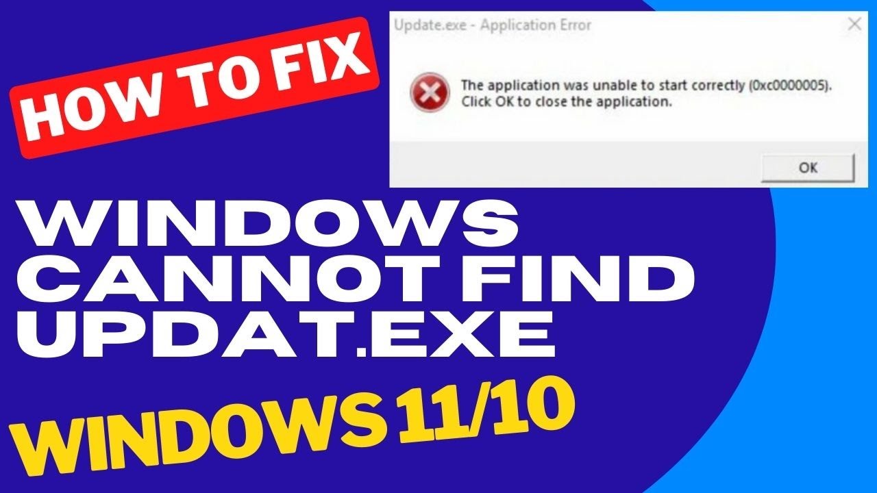 Windows Cannot Find Update.exe error in Windows 11 / 10 Fixed