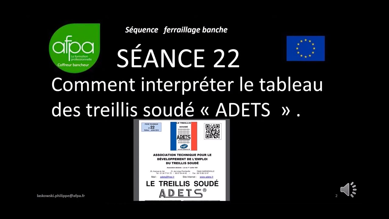 séance 22  Être en mesure de nommer les différents treillis, et d’analyser le tableau « ADETS »