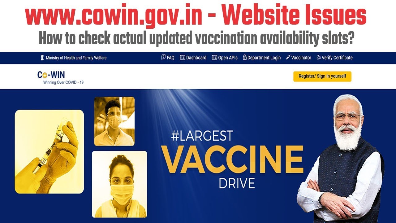 cowin.gov.in - Website Issues | How to Search for Vaccination Slot | Register for Vaccination Drive