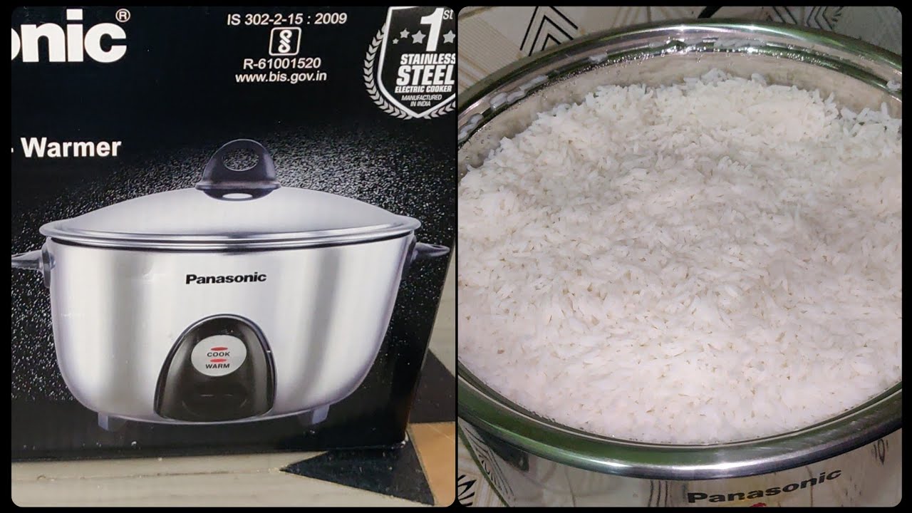panasonic stainless steel rice cooker review - How to cook rice in rice cooker in Telugu-Rice Cooker