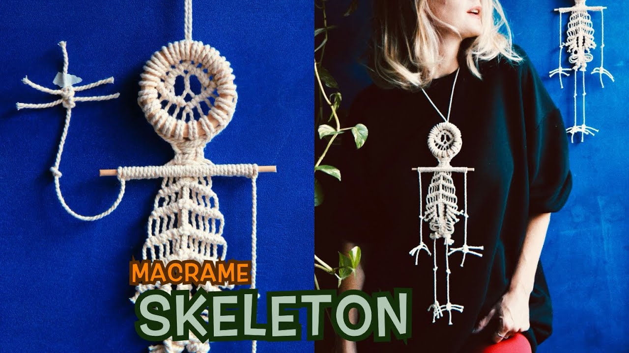 DIY: Macrame Skeleton Necklace / Decoration Halloween 💀 🧟‍♂️🧛🏻‍♂️ 2023🧙🏻‍♀️👻