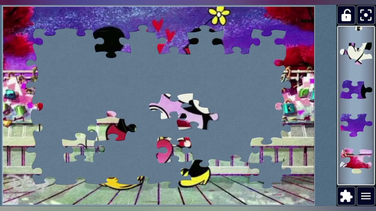 ❤️Mickey & Minnie's Love-Lock Moment 💞🎀🧩 lovely jigsaw puzzle 🧩//@jigsawart4512 