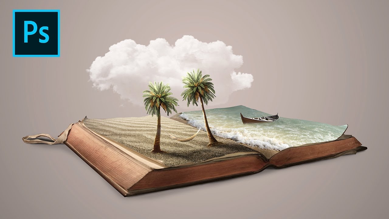 Fantasy 3D Beach Book - Photoshop Manipulation Tutorial