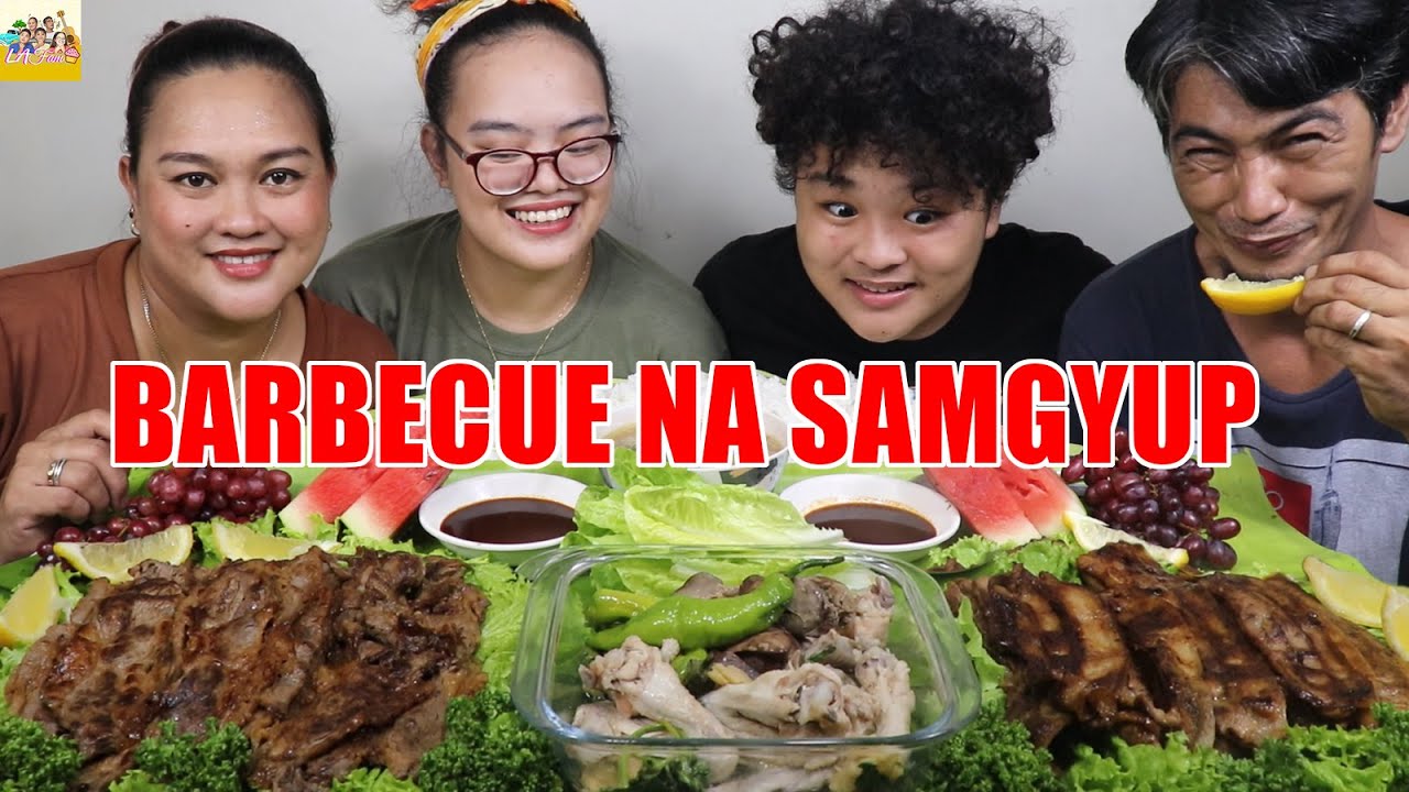 GRILLED SAUCY BEEF AND PORK BARBECUE + SINAMPALUKANG MANOK! FILIPINO MUKBANG W/ LAFAM!