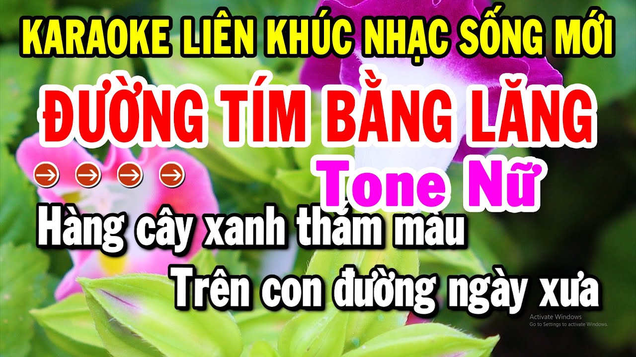 Karaoke Liên Khúc Tone Nữ Dễ Hát Nhất | Nhạc Sống Bolero Mới Nhất - Đường Tím Bằng Lăng