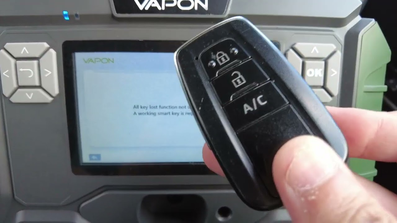 Программирование смарт-ключа Toyota Prius Prime 2020 Proximity с помощью VAPON VP996 MP4