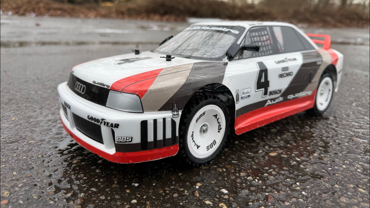 Winter Rallye Audi 90 Quattro Racing TT02 4WD Test Brushless 3s 