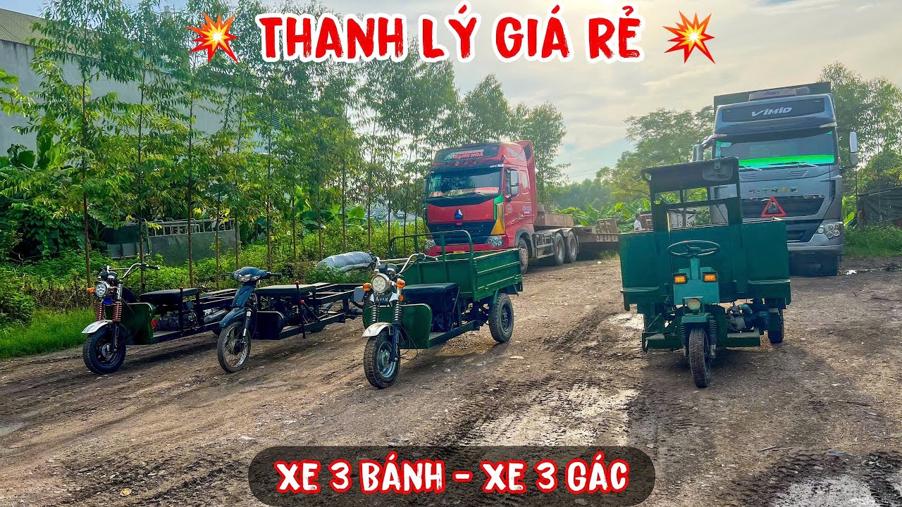 Thanh lý 4 Xe ba Bánh cũ giá rẻ 15tr || Xe ba gác cũ dùng số 7tạ tải 1tấn