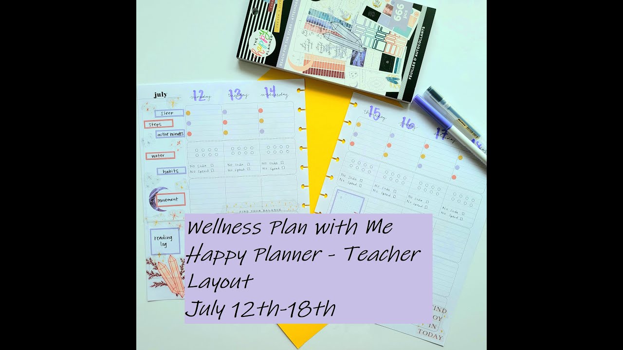 Wellness Plan with Me // Happy Planner - Teacher Layout // Reach for the Stars // July 12th-18th